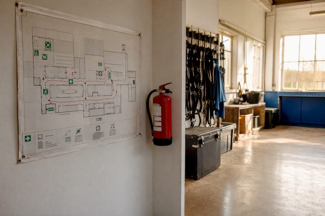 A barn fire plan is a posted action sheet and map, not a folder